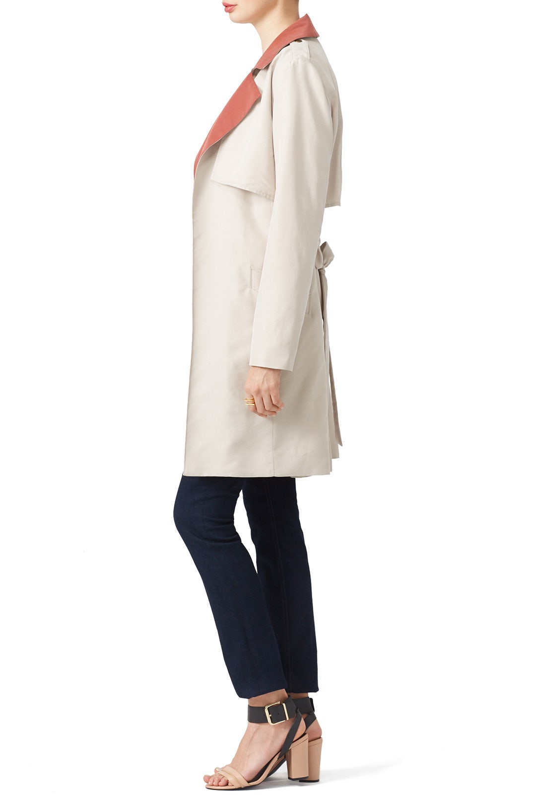 Terracotta Collar Trench Coat by Slate & Willow 1