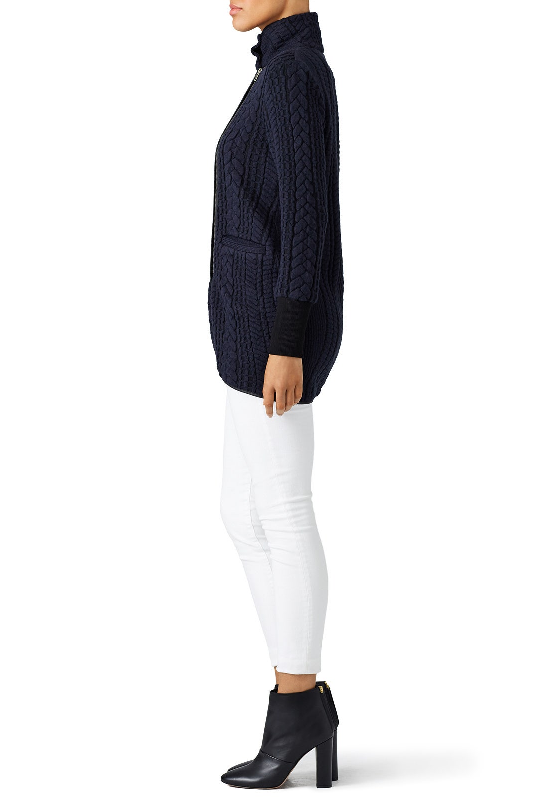 Navy Ribbed Cardigan  by Matison Stone 1