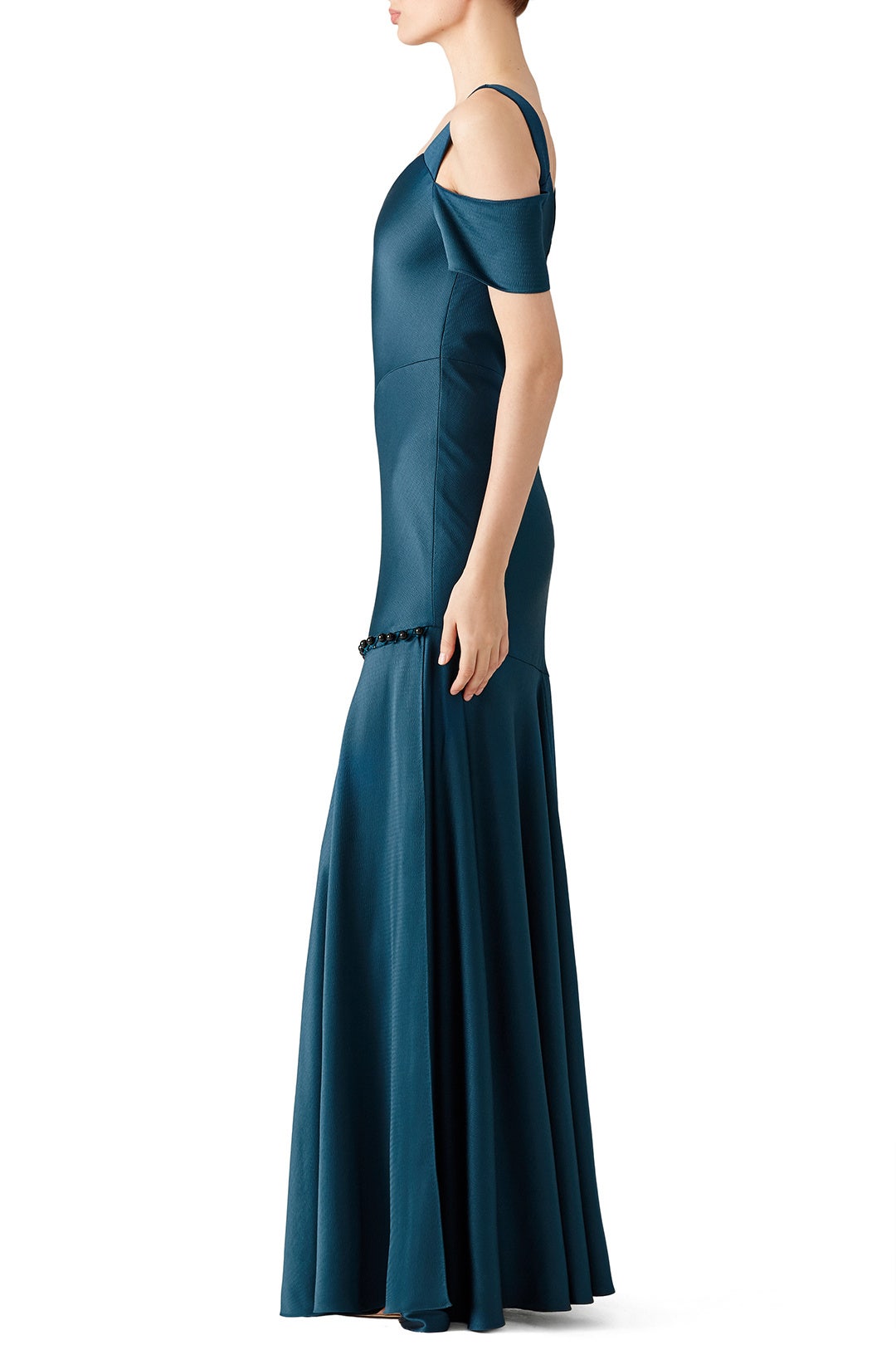 Green Cold Shoulder Gown by Prabal Gurung 2