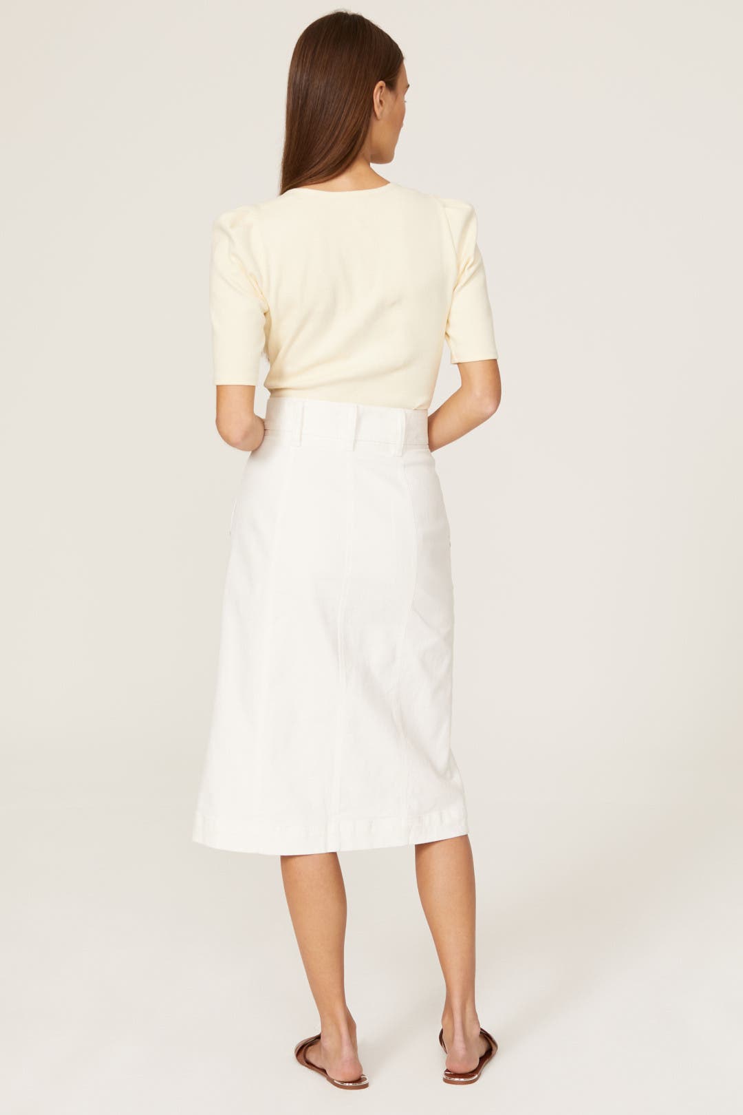White Denim Midi Skirt by Thakoon x RTR | Rent the Runway