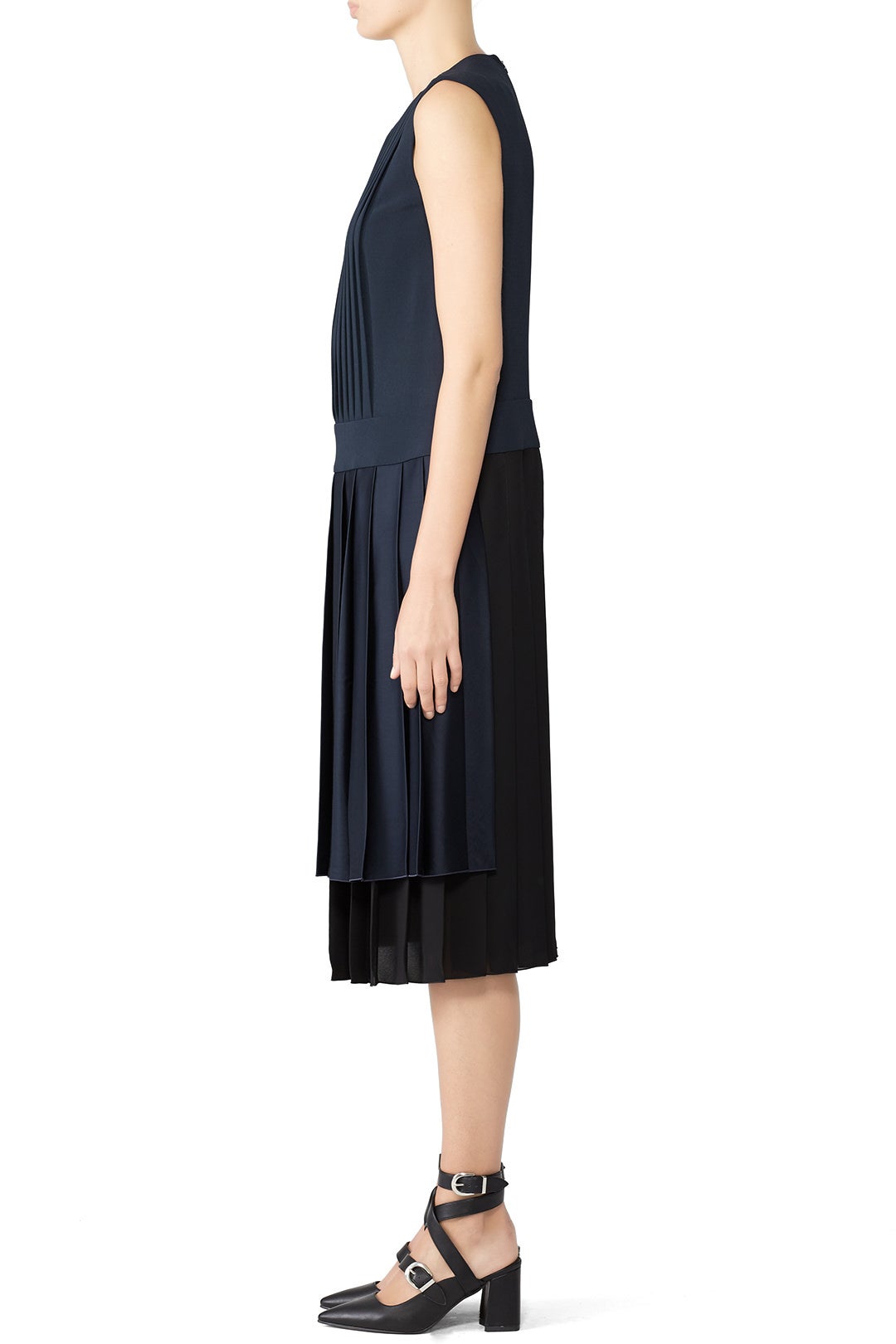 Pleated Combo Dress by Victor Alfaro 1