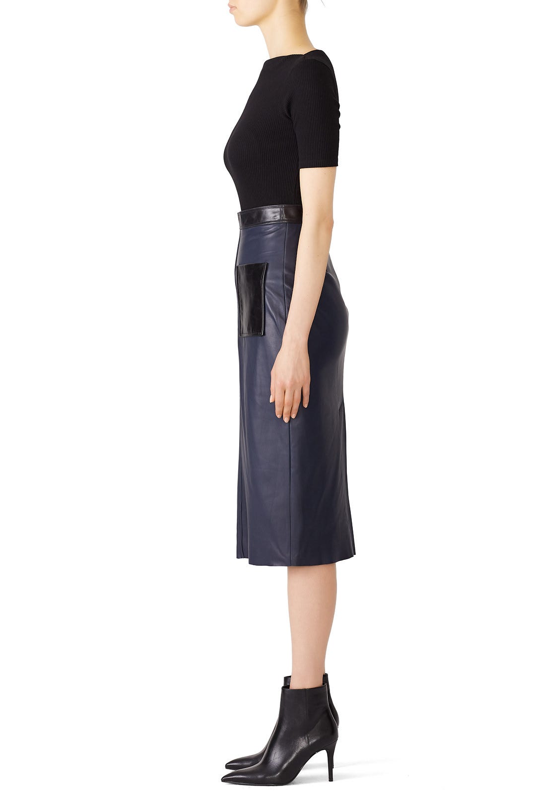 Violette Leather Pencil Skirt by VEDA 2