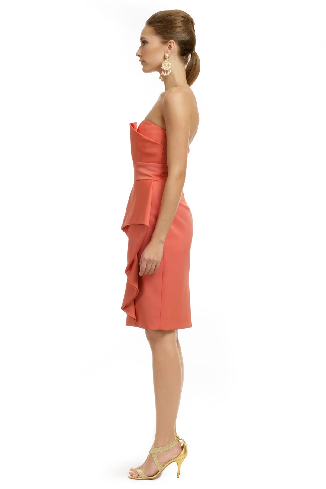 Orange Couture Wave Dress by Lela Rose 2