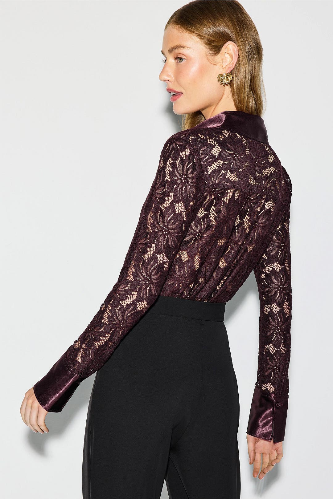 Sheer Lace Button Up Top by Derek Lam 10 Crosby x RTR | Rent the