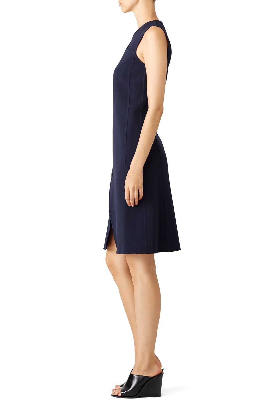 Navy Button Vest Dress by DEREK LAM 1
