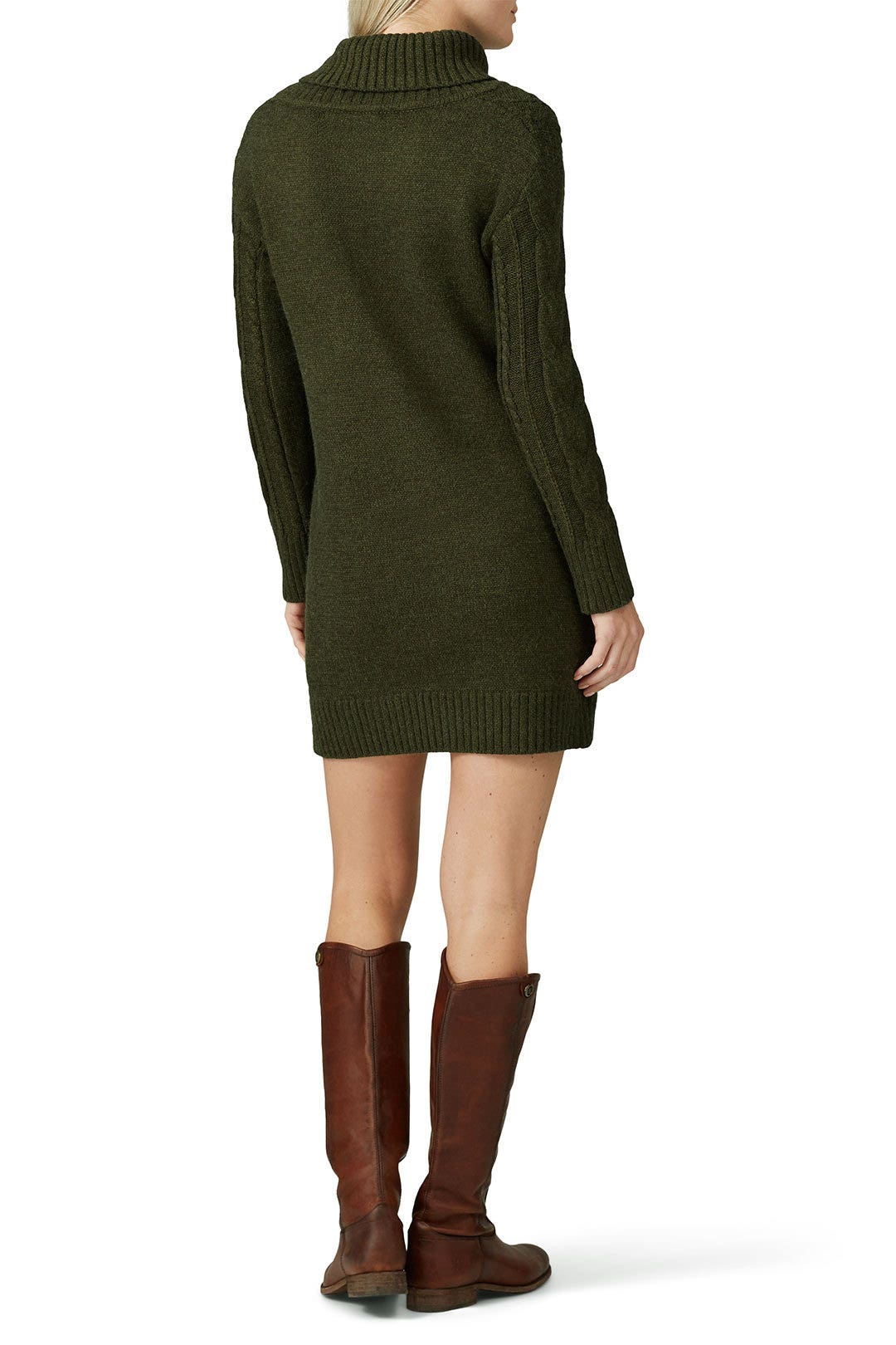 Olive Knit Penelope Sweater Dress by HEARTLOOM 2