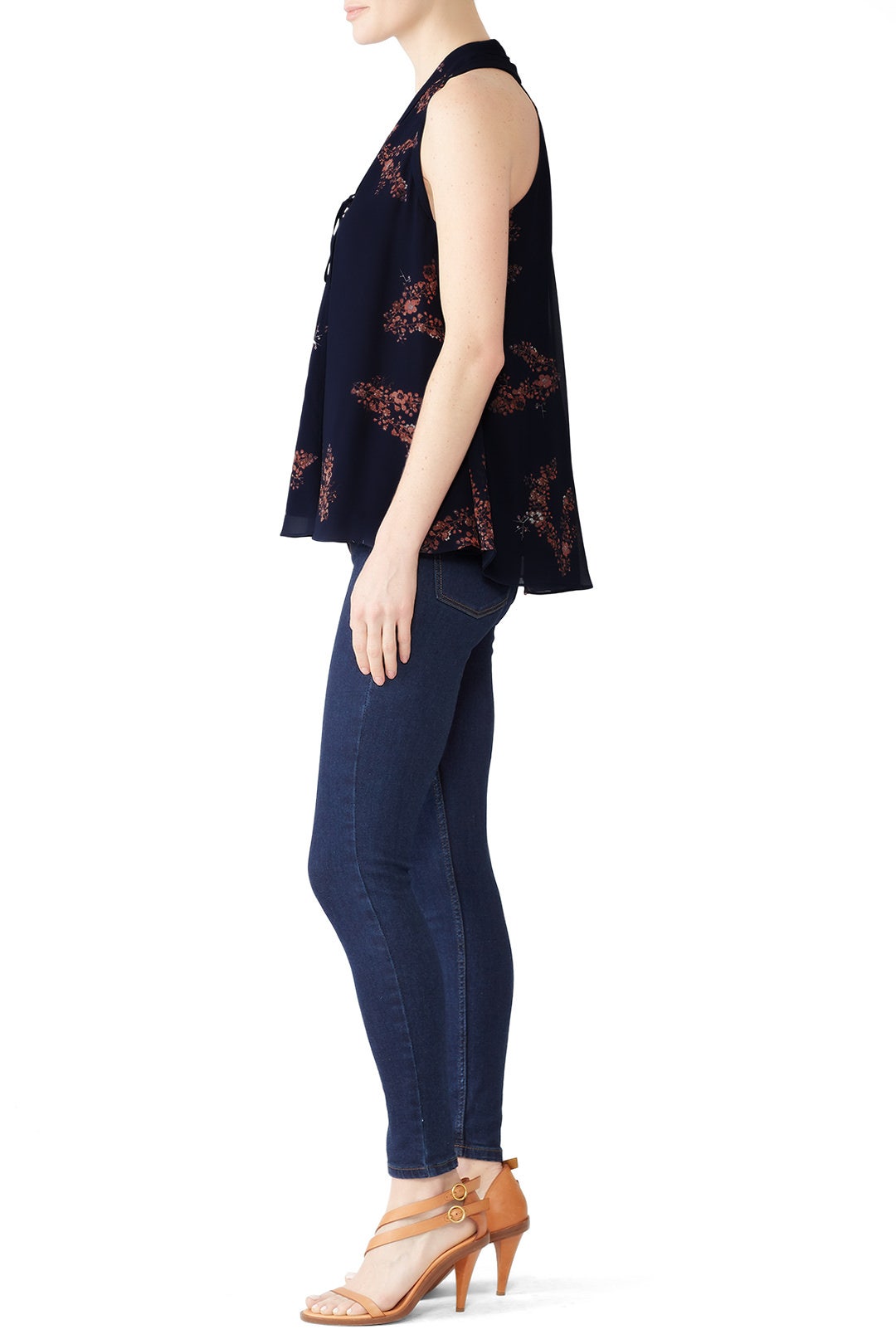 Midnight Floral Trapeze Top