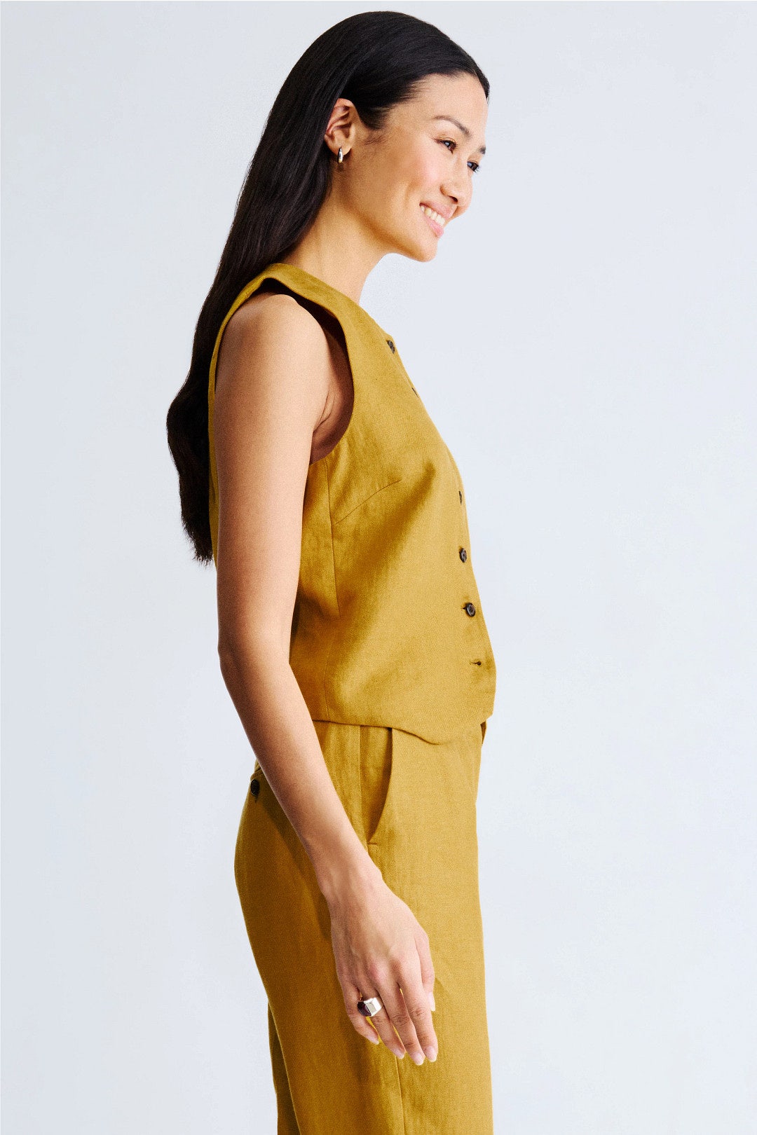 High Neck Button Waistcoat by Argent 1