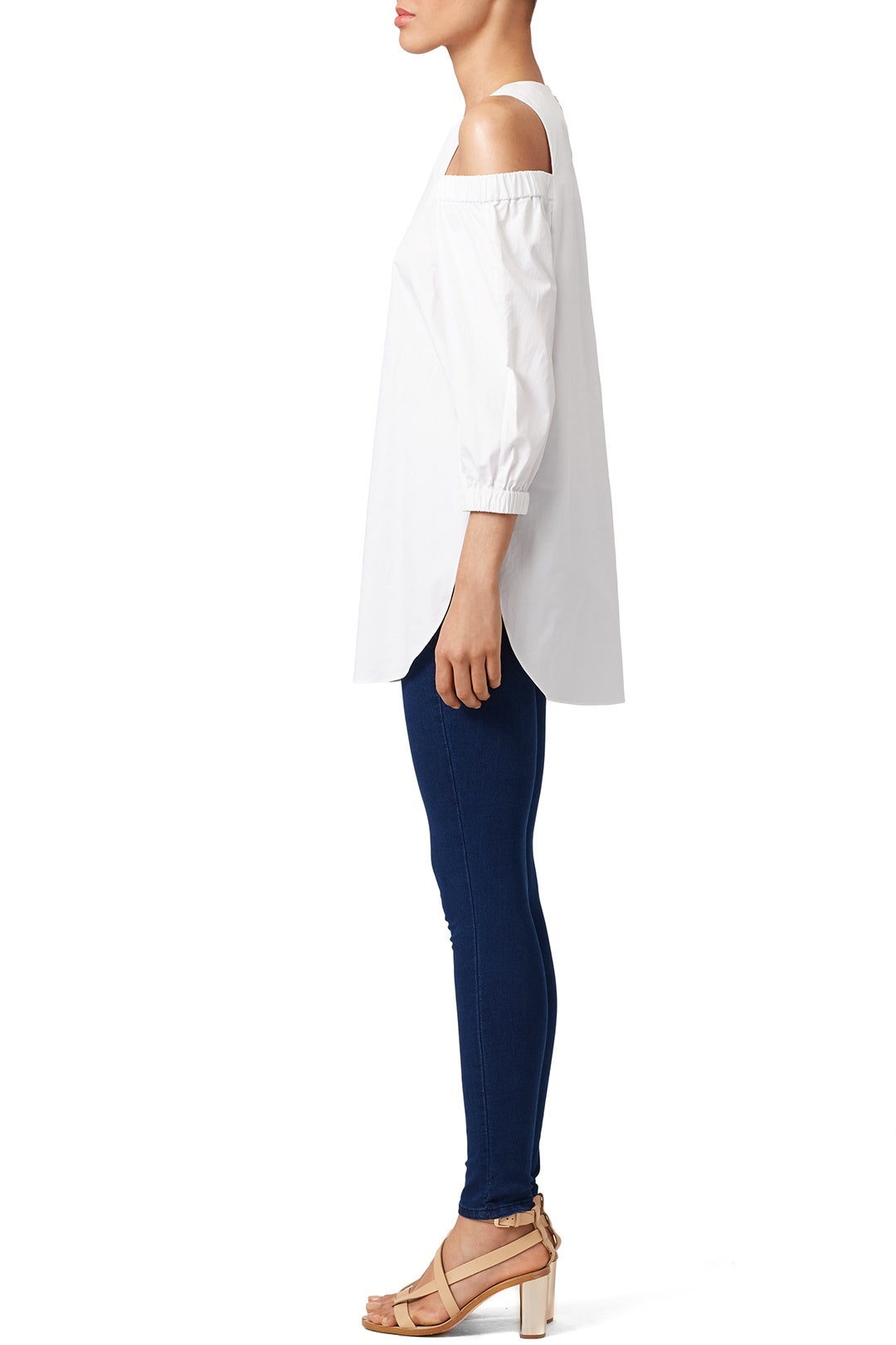 White Poplin Cut Out Top by Tibi 2