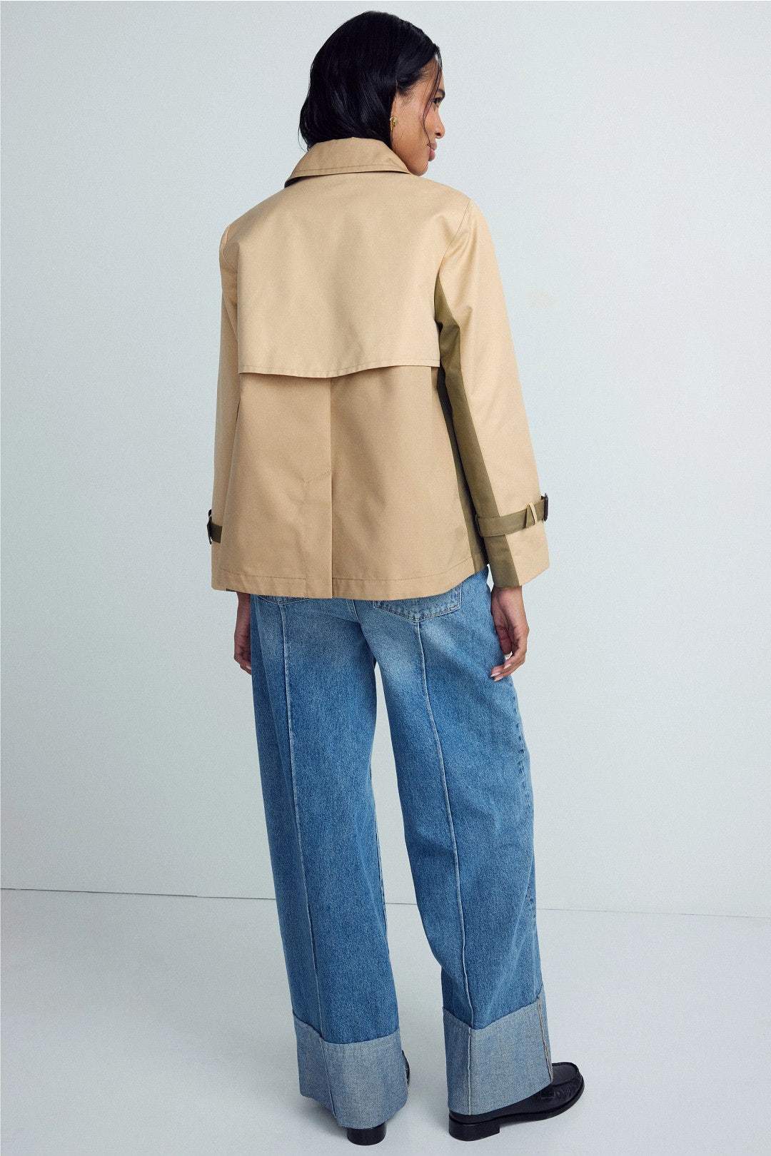 Khaki Green Color Block Trench Jacket by Weekend Max Mara 2