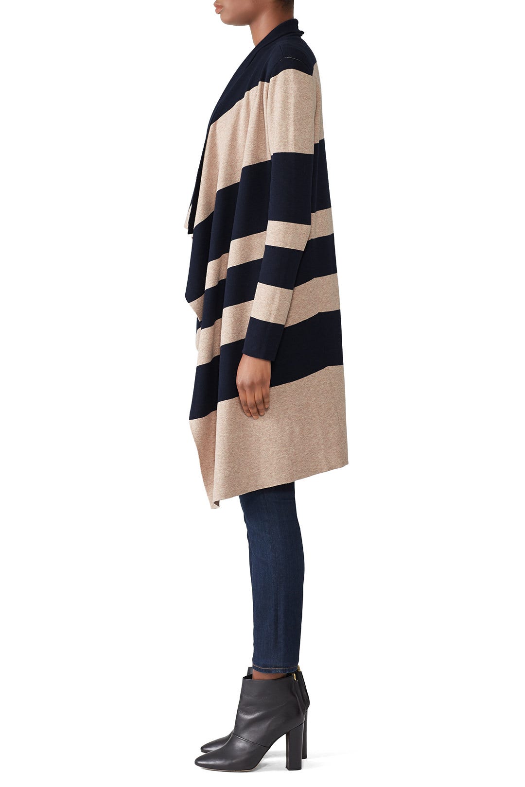 Stripe Open Front Cardigan by 525 America 1