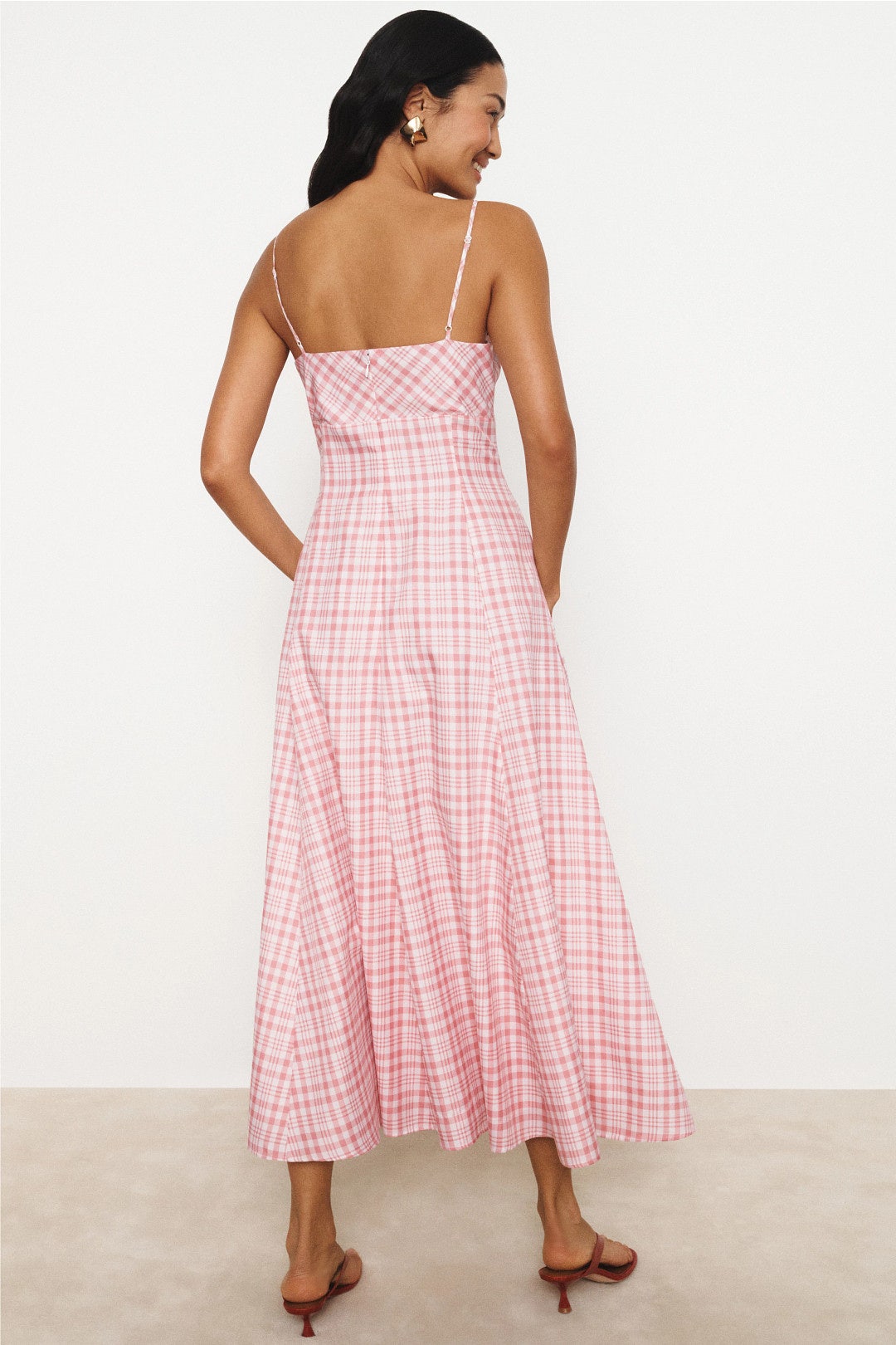 Pink Plaid Cami Maxi Dress by Rosie Assoulin 1