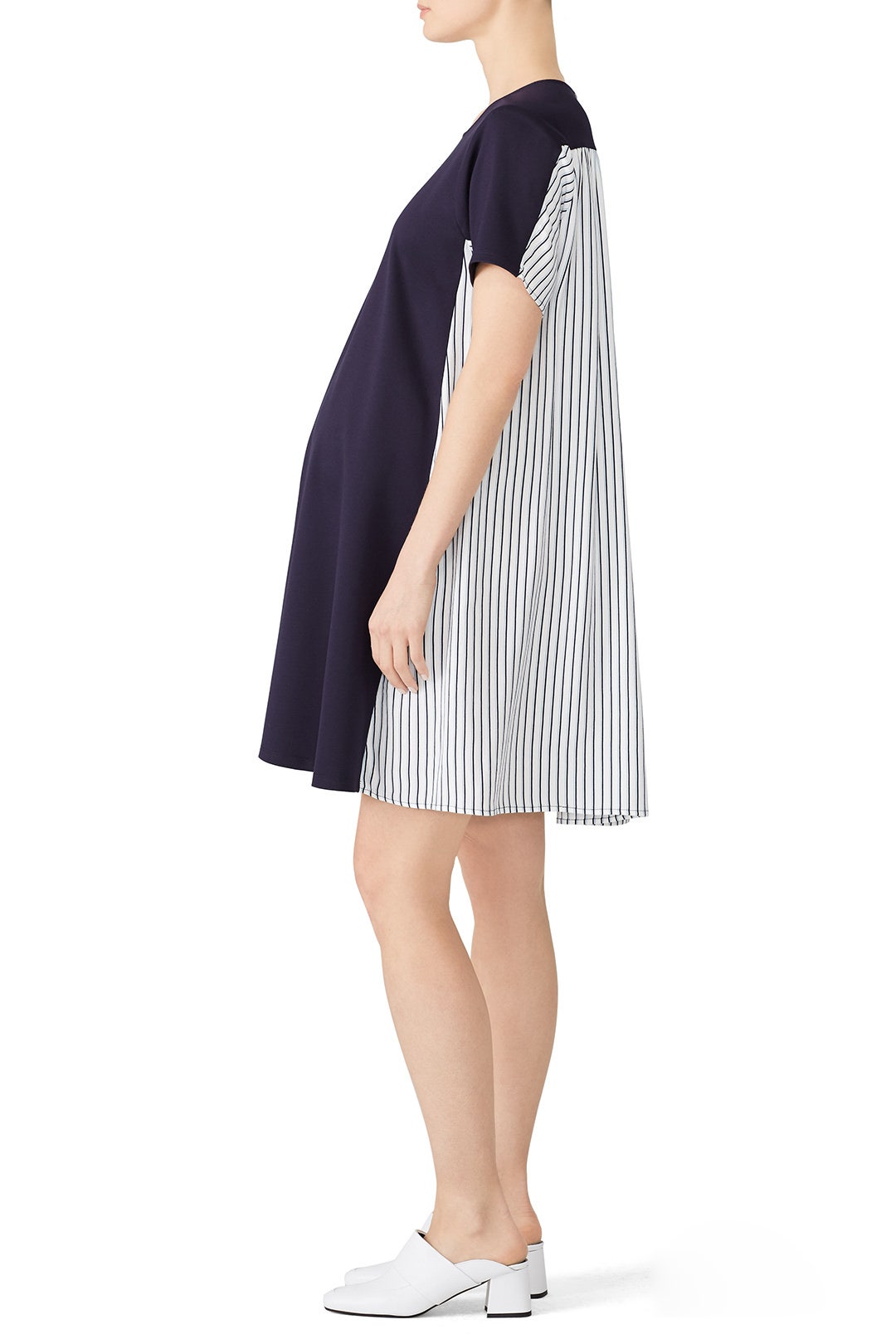 Navy Stripe Maternity Shift by Slate & Willow 2
