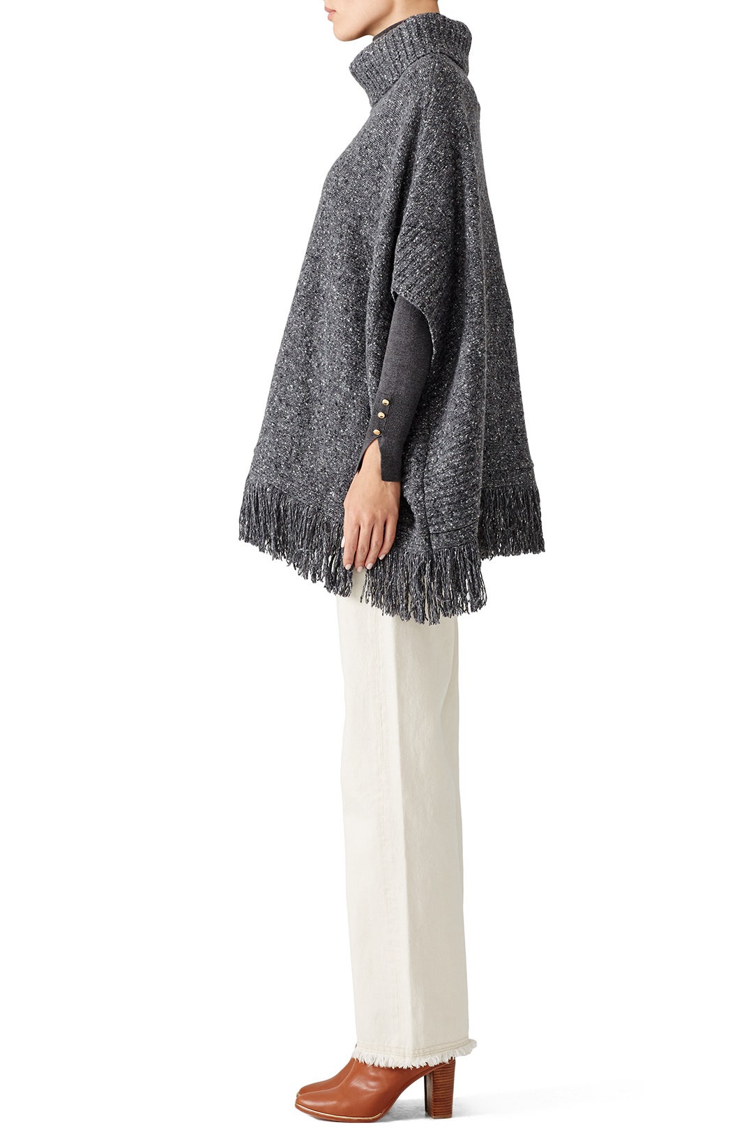 Grey Hatice Poncho Sweater by Joie 1