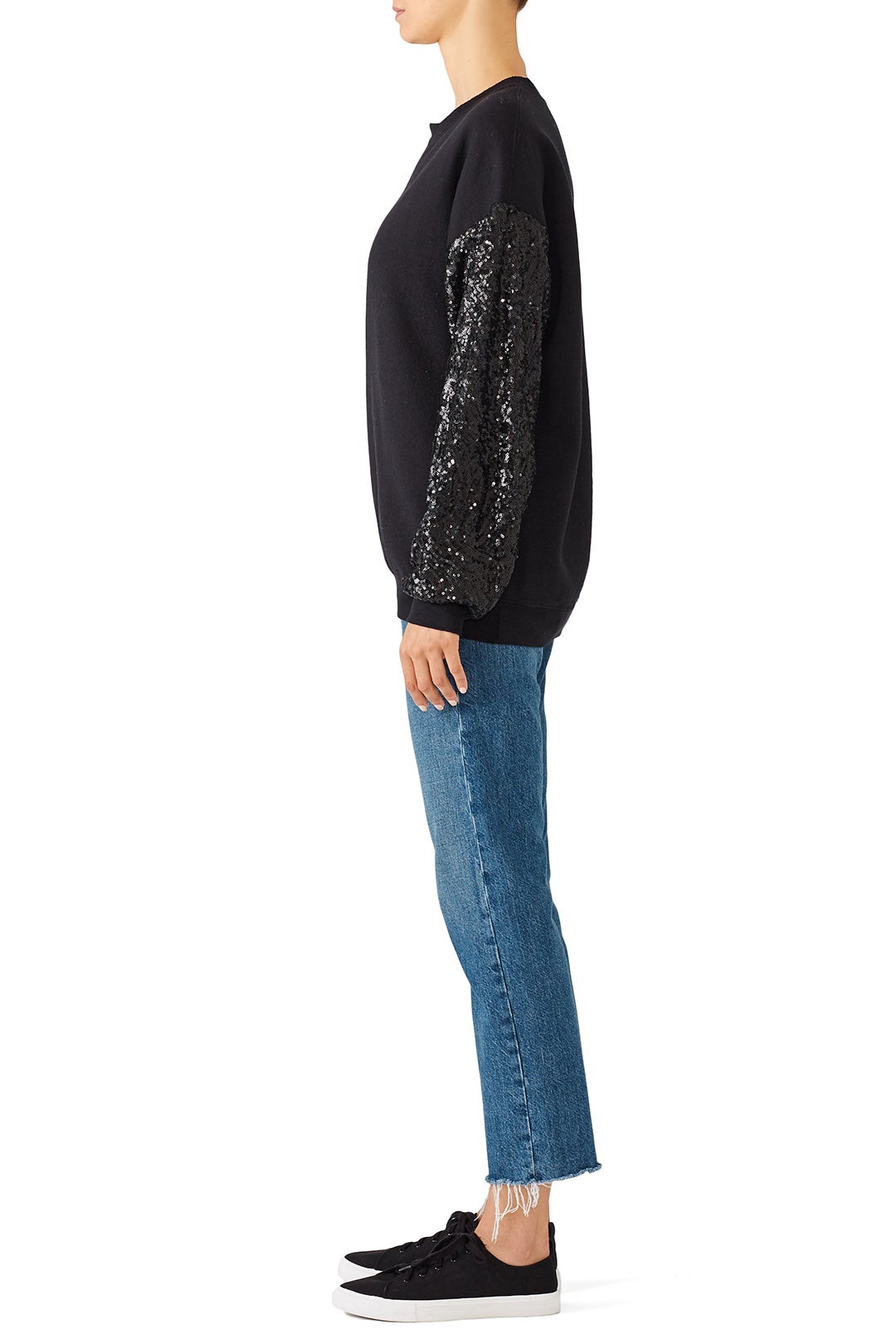 Sequin Sleeve Sweatshirt by JET John Eshaya 2