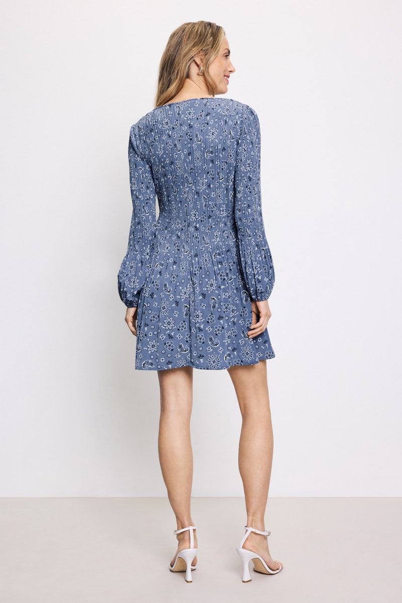 Blue Bandana Printed Mini Dress by Maje - Photo 2