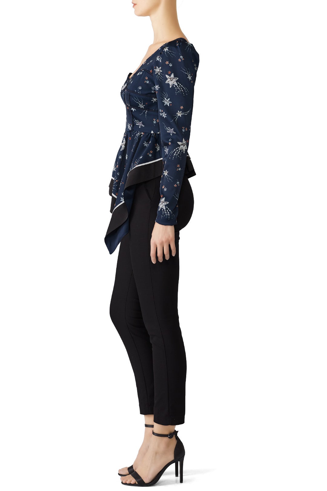 Asymmetric Star Satin Top by Self-Portrait 2