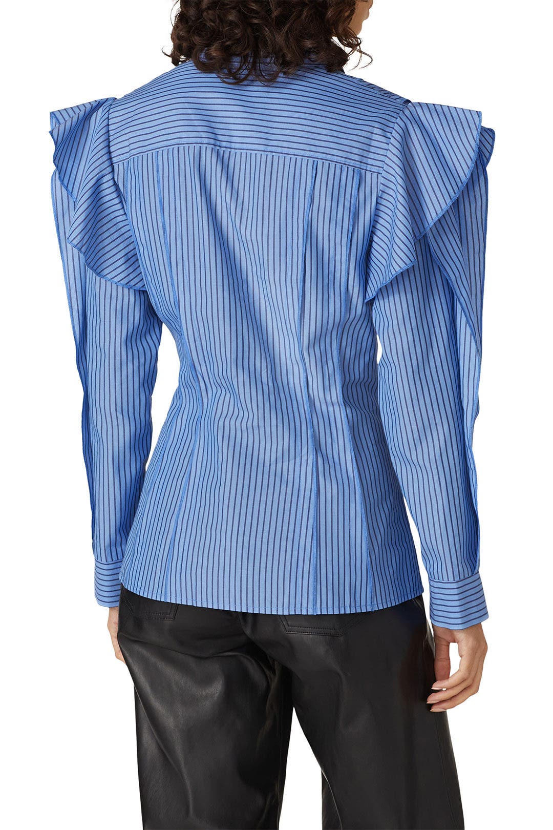 Striped Ruffle Button Down by Koché x RTR 1