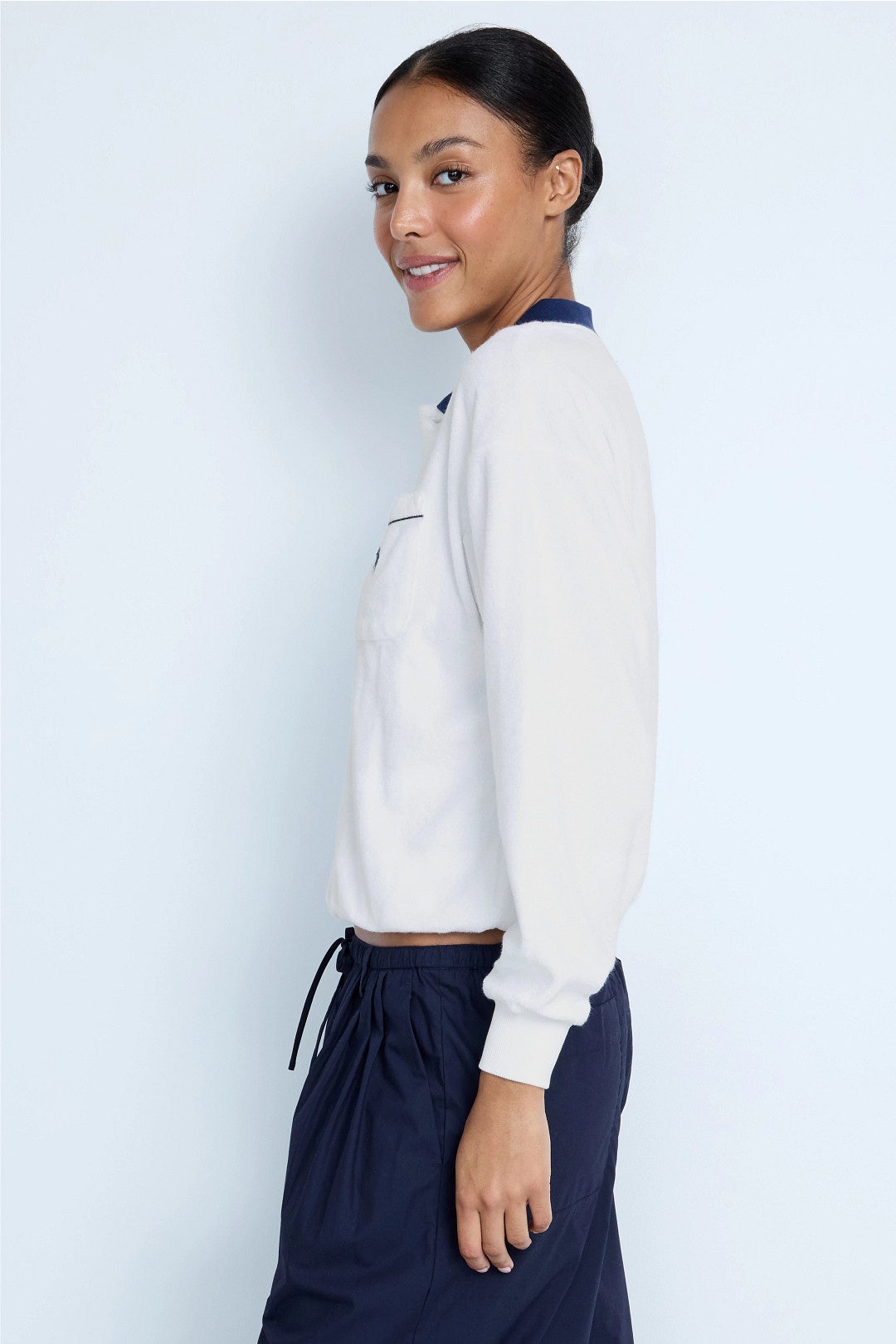 Terry Long Sleeve Polo Knit Top by Polo Ralph Lauren 1