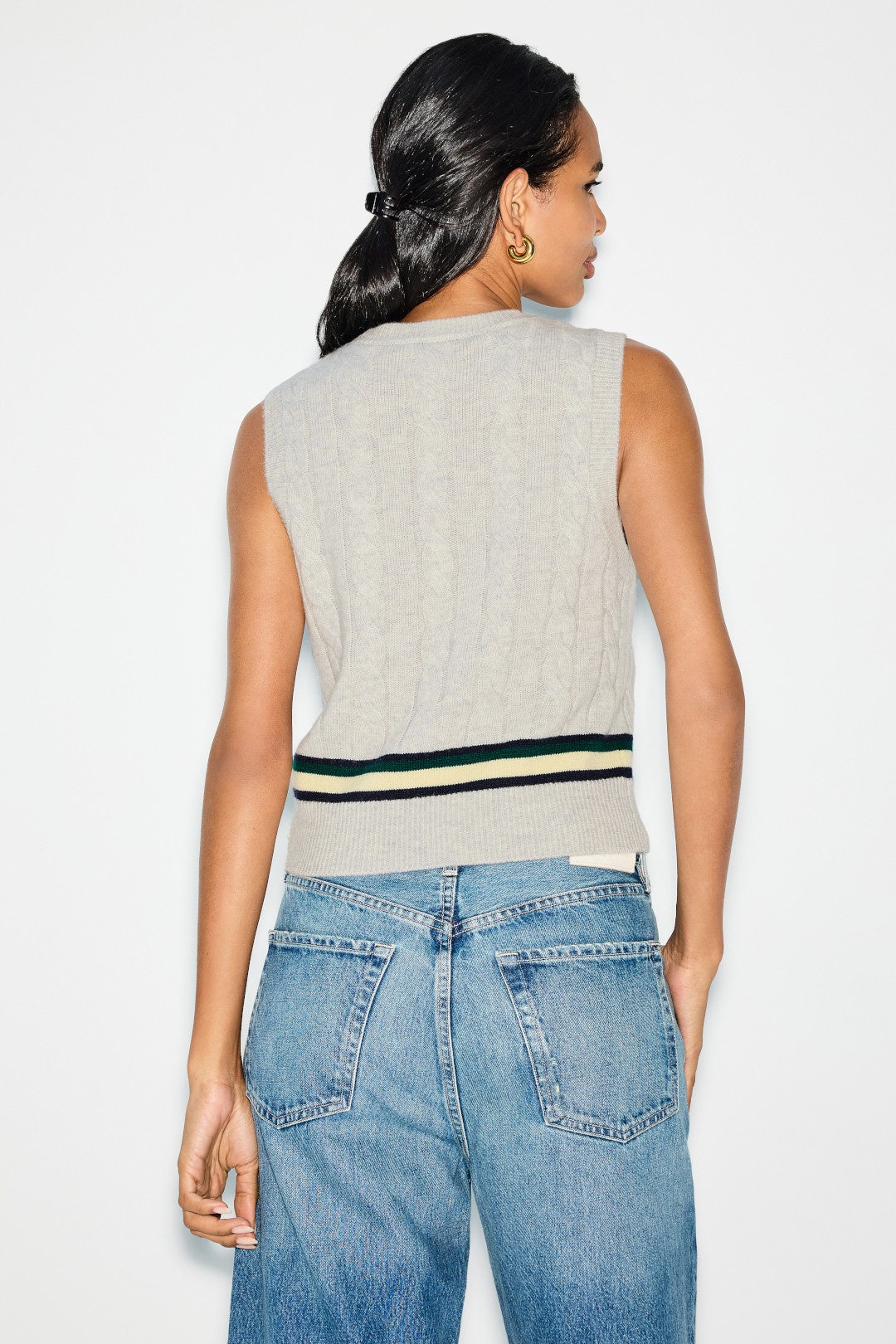 Grey Striped Knit Vest by Sandro 2