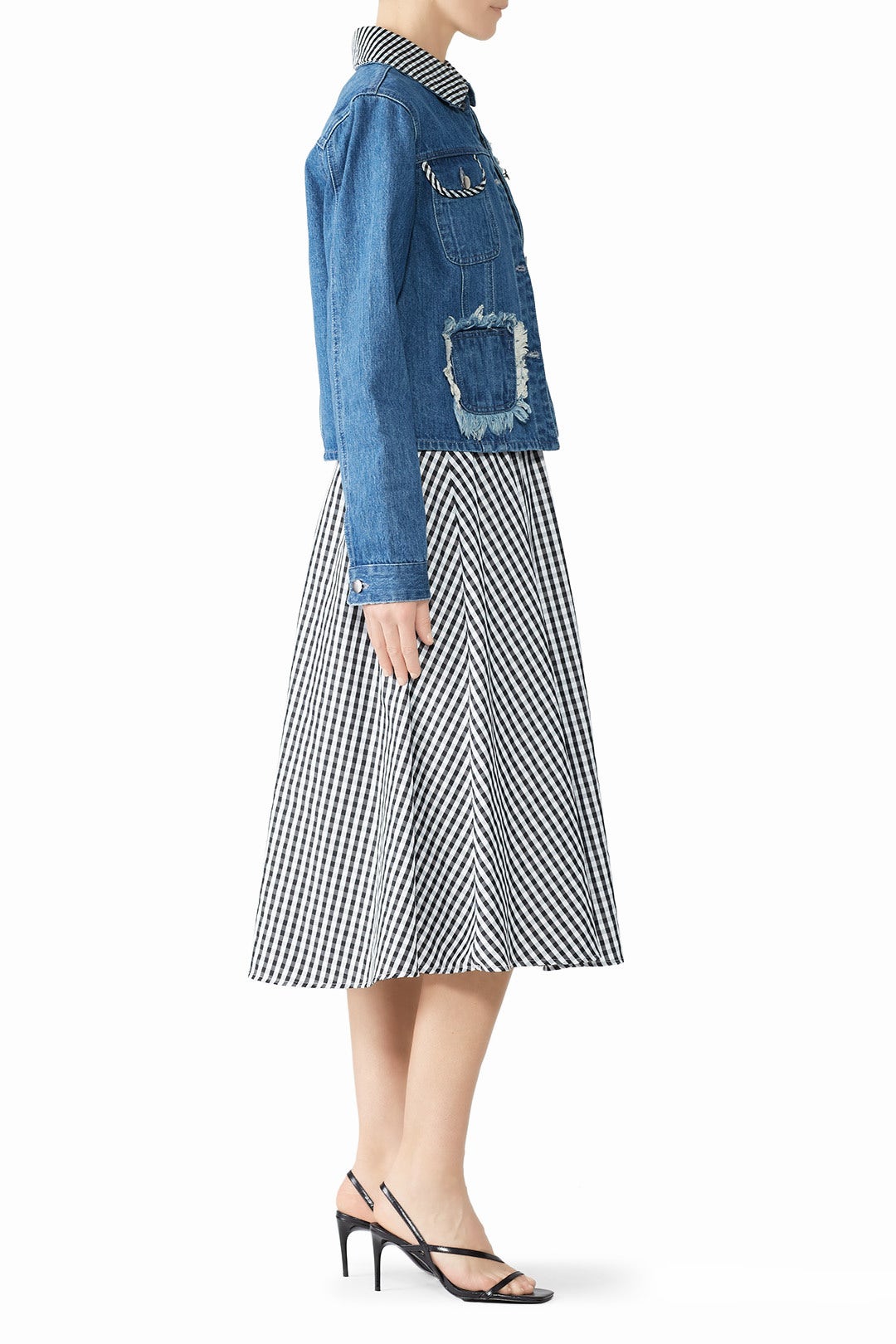 Girls Gingham Denim Jacket by Samantha Sipos 2