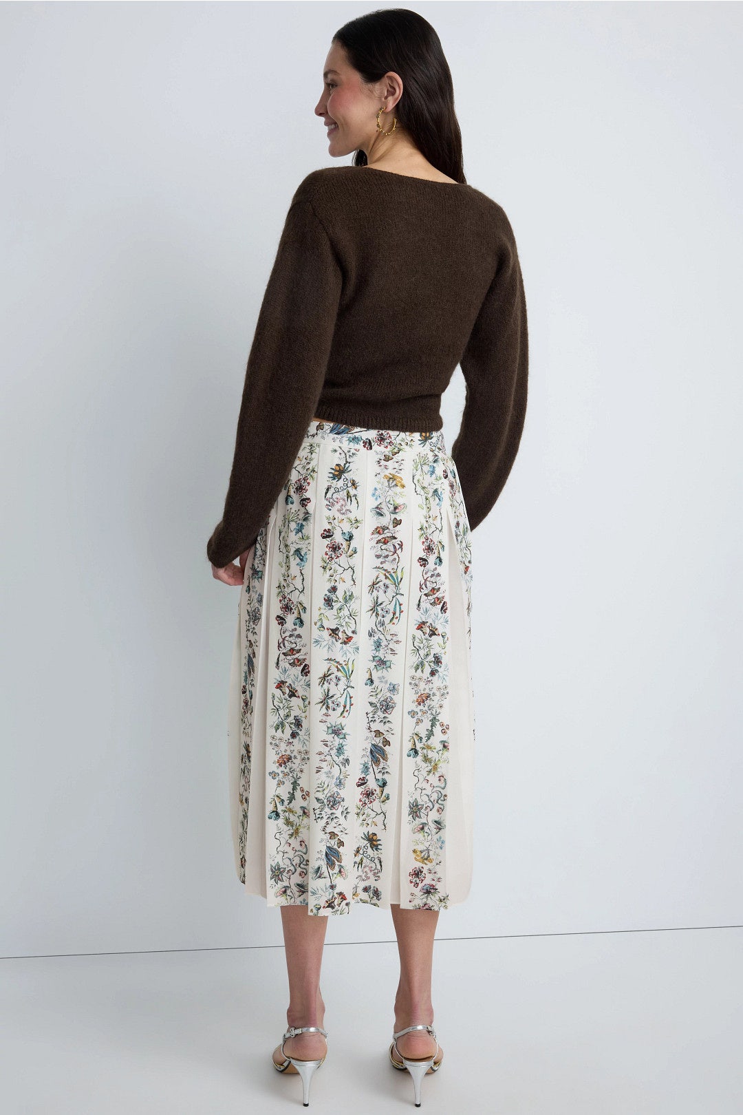 Pleated Placed Print Skirt by Adam Lippes x RTR 1