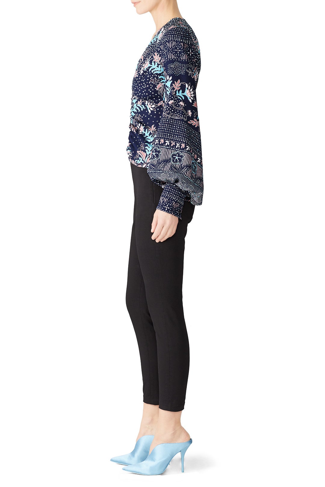 Printed Waffle Ruched Blouse by Peter Pilotto 1