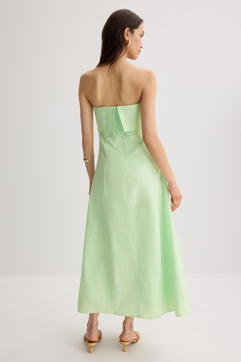 Folded Strapless Linen Maxi Dress by Endless Rose - Photo 2