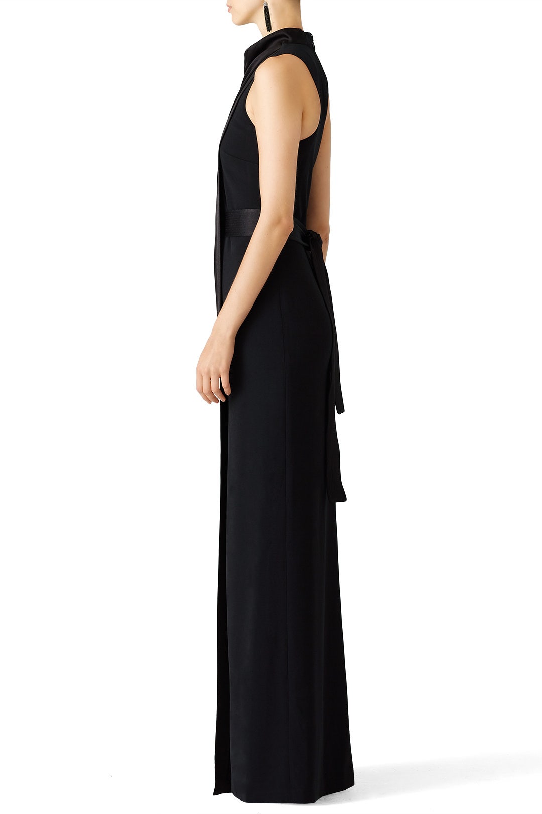 Black Smooth Draped Gown by HALSTON 1