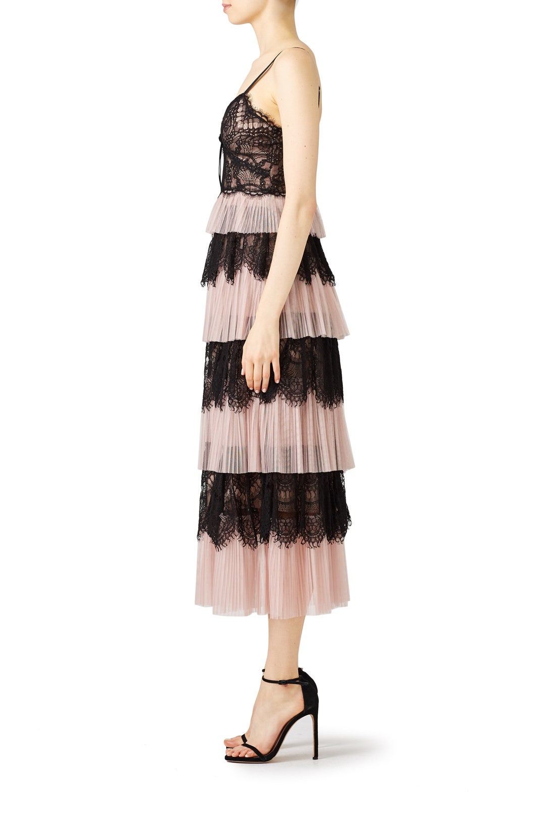 Blush Tiered Tulle Dress by Marchesa Notte 1