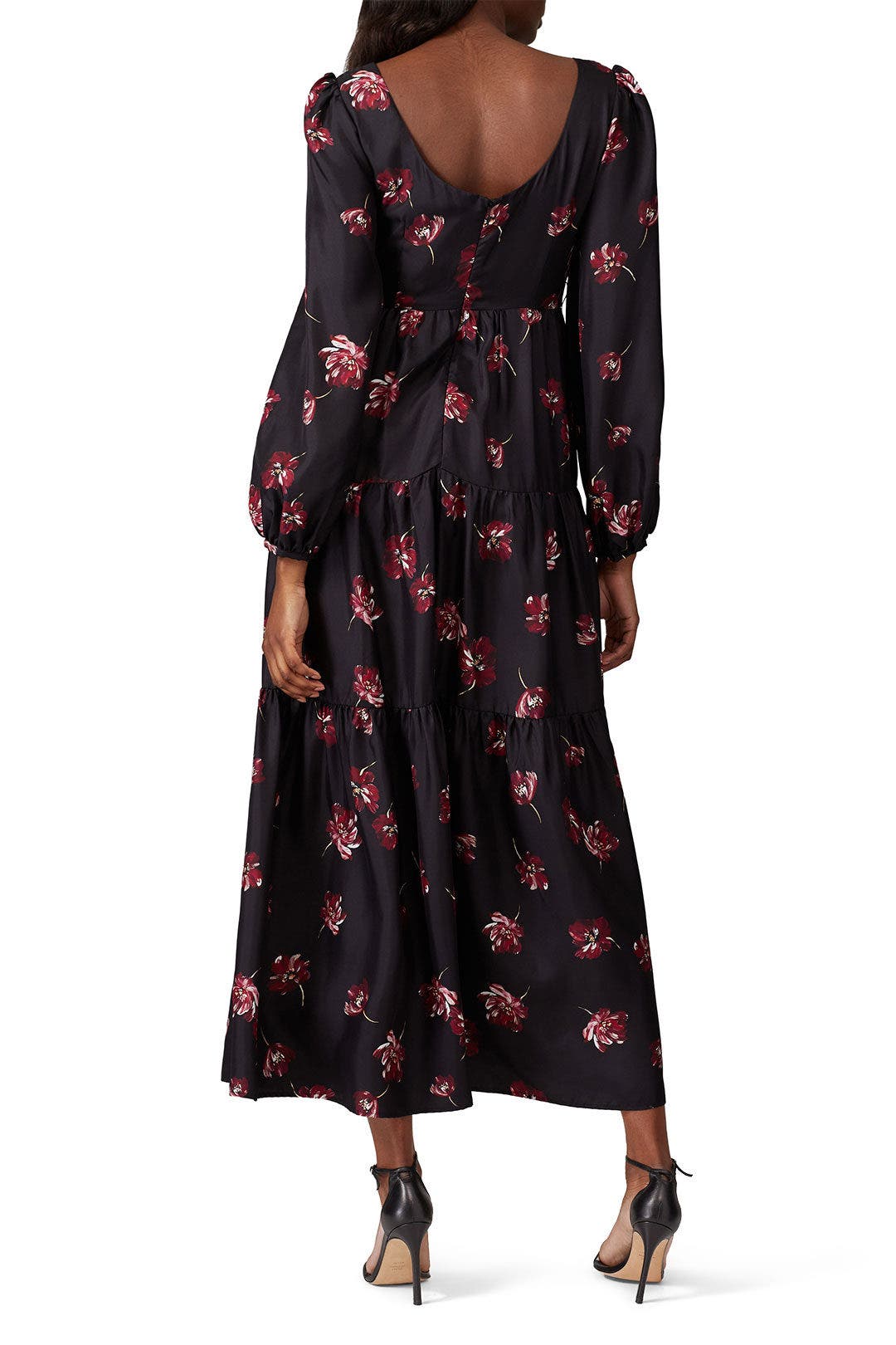 Black Floral Tiered Dress by Nicholas 1