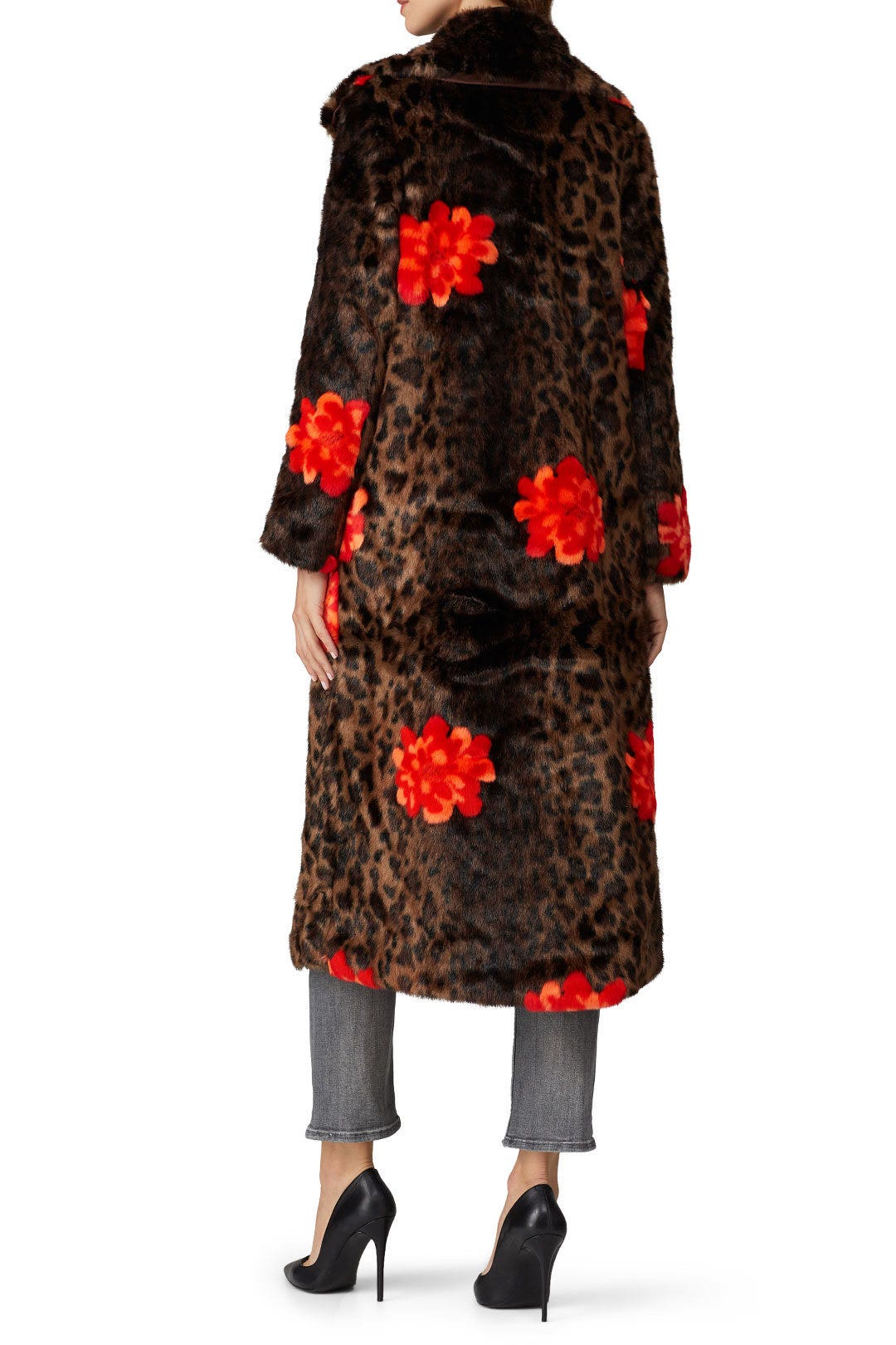 Faux Fur Jungle Flower Overcoat by Heurueh 2