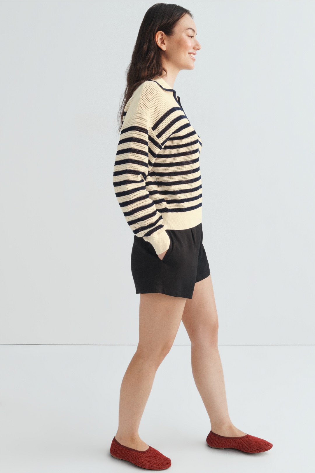 Granville Striped Collared Sweater by Vanessa Bruno 1