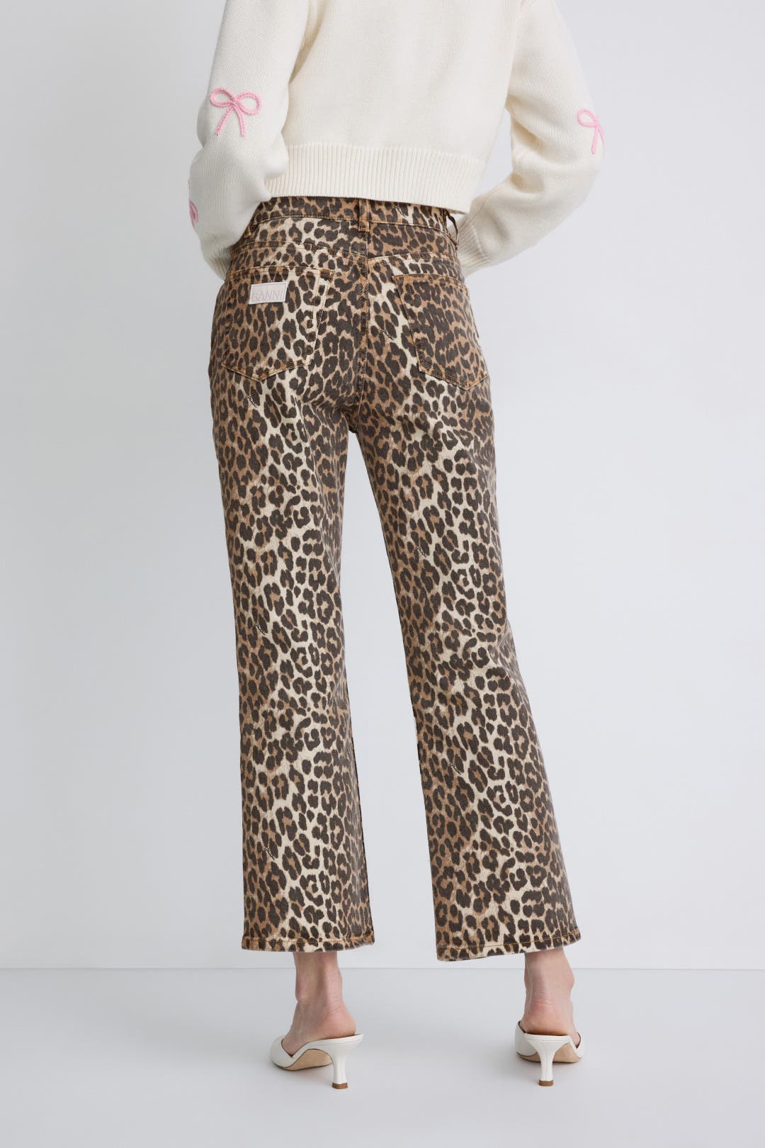 Print Denim Betzy Cropped Jeans by GANNI | Rent the Runway