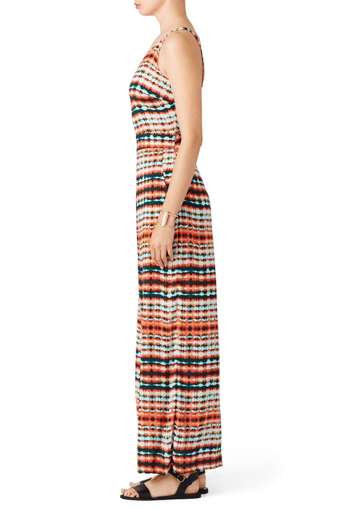 Orange Abstract Stripe Jumpsuit by Josie by Natori 2