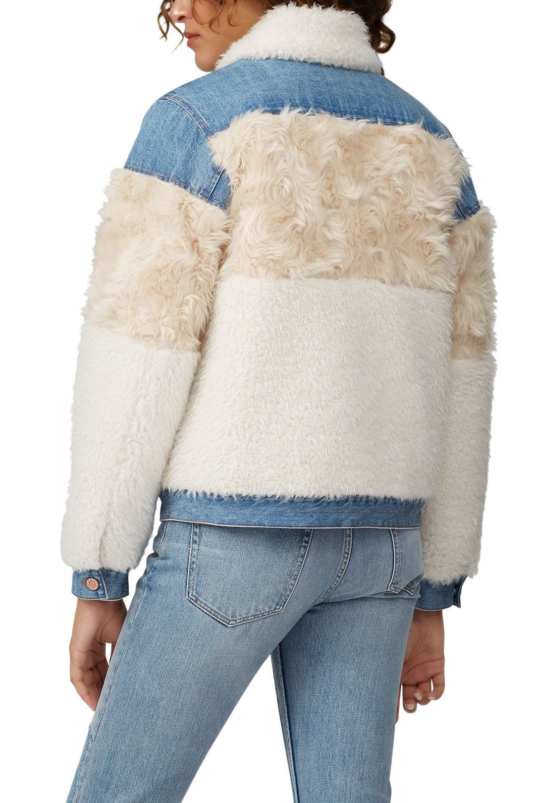 Faux Fur Denim Combo Jacket by La Vie Rebecca Taylor 2