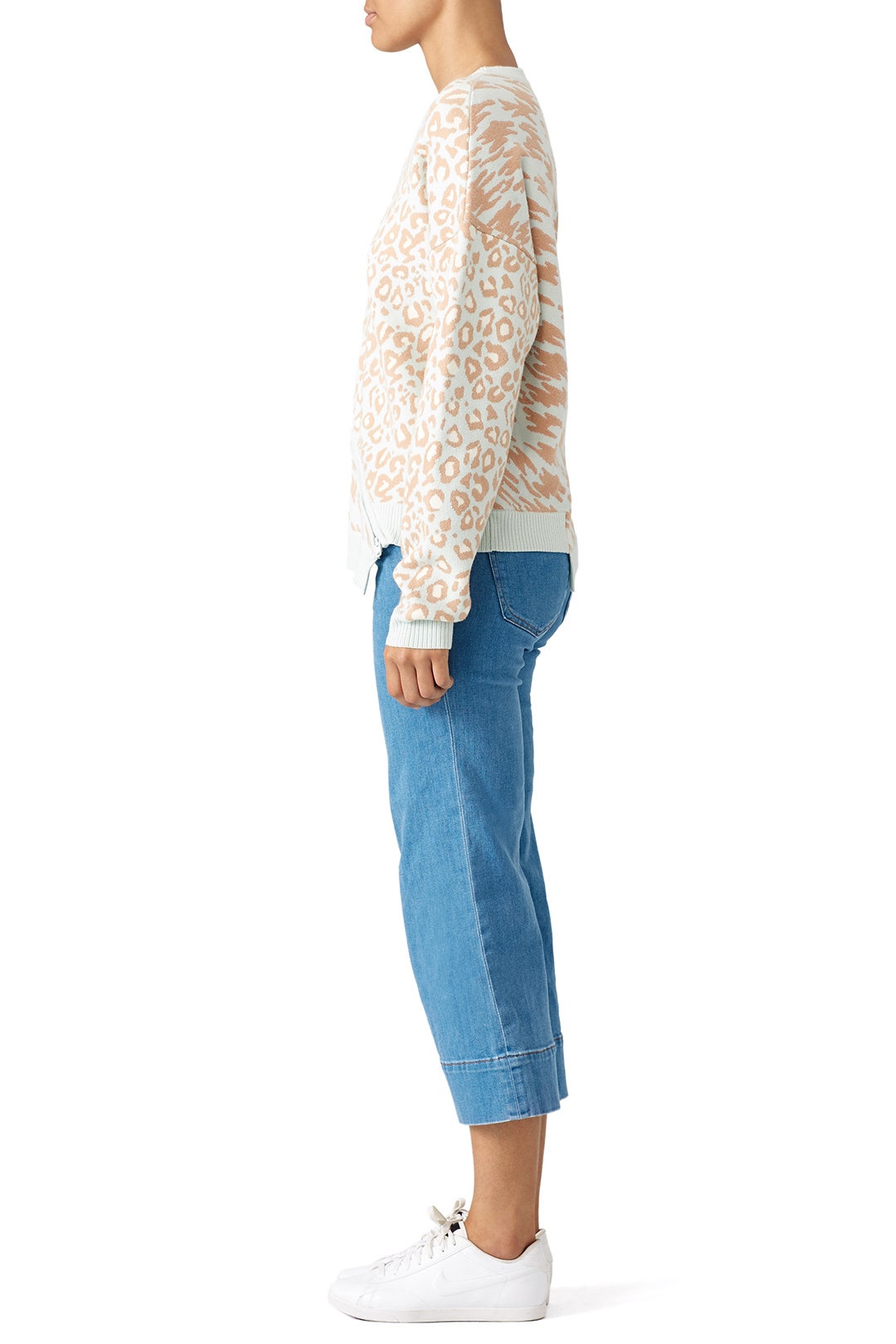 Glacier Blue Animal Zip Sweater by Opening Ceremony 1