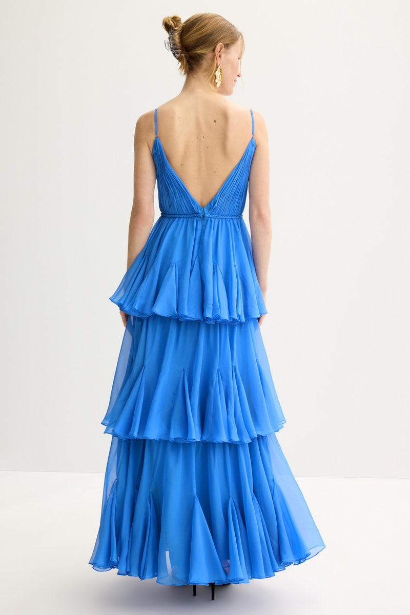 ​Thin Strap Tiered Chiffon Gown by Ieena for Mac Duggal - Photo 2
