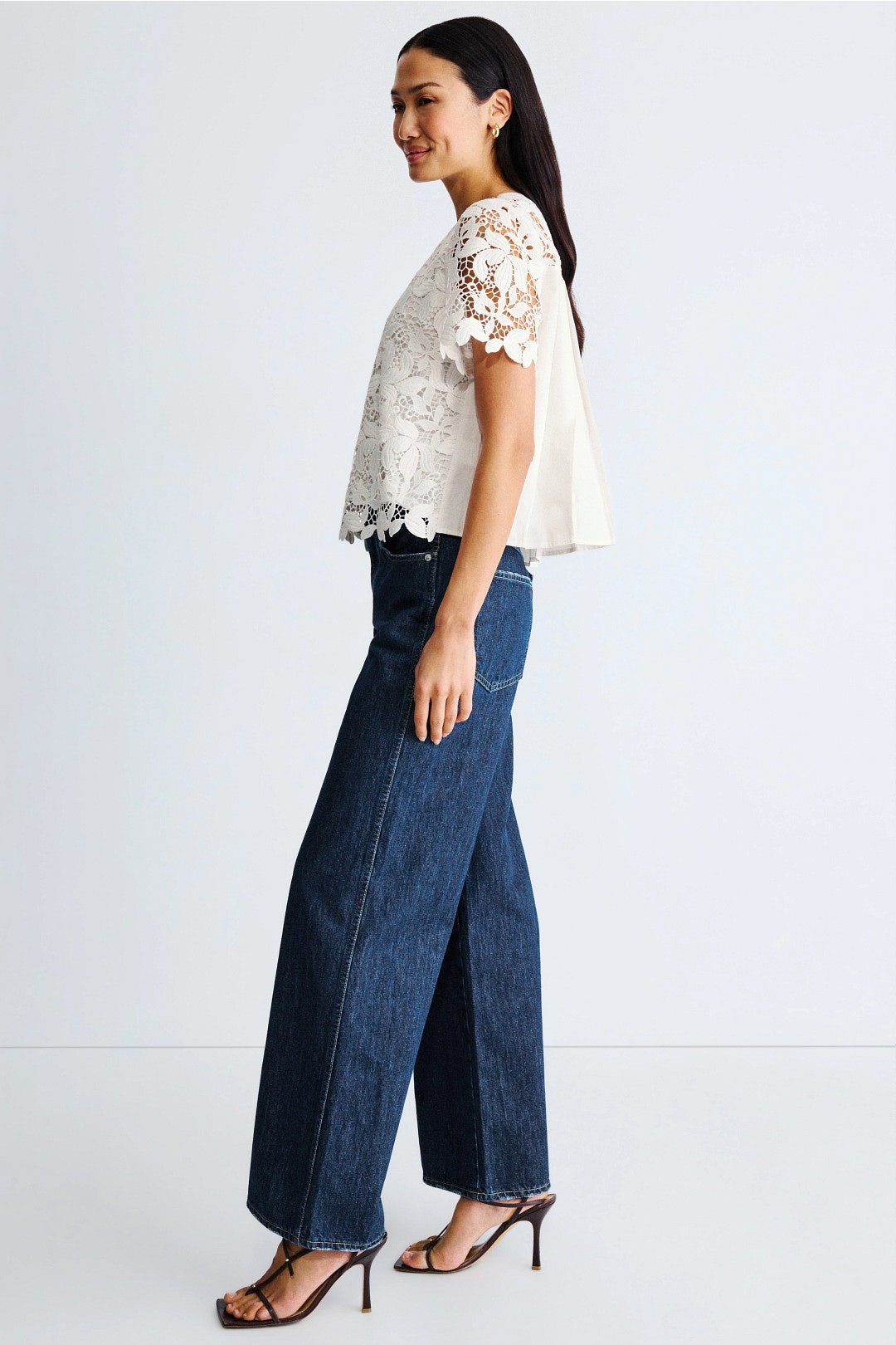 Lace Crew Neck Blouse by Derek Lam 10 Crosby x RTR 1