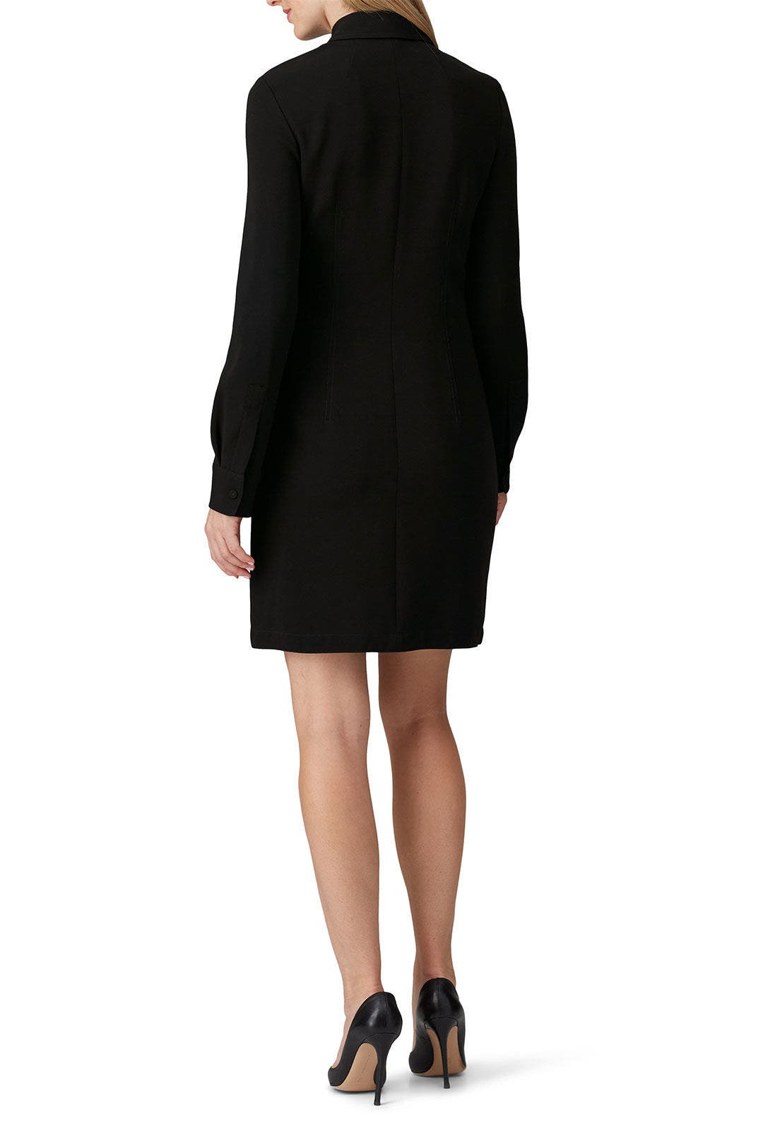 Black Zip Shirt Dress by Theory | Rent the Runway