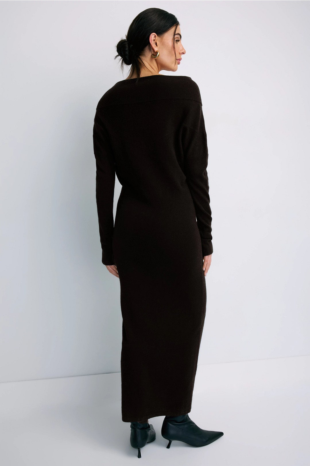 Cashmino Reversible Open Neck Midi Dress by NAADAM 2