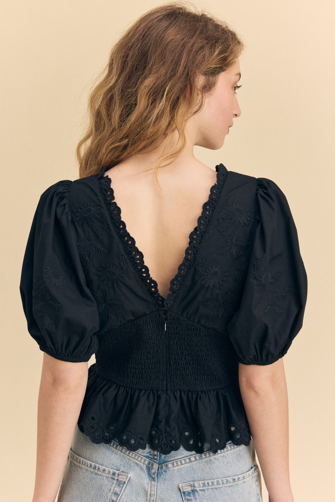 Puff Sleeve Embroidered Top by Sea NY x RTR | Rent the Runway