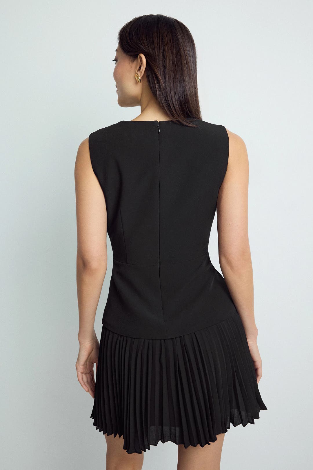 Black Haddy Pleated Mini Dress by Milly | Rent the Runway