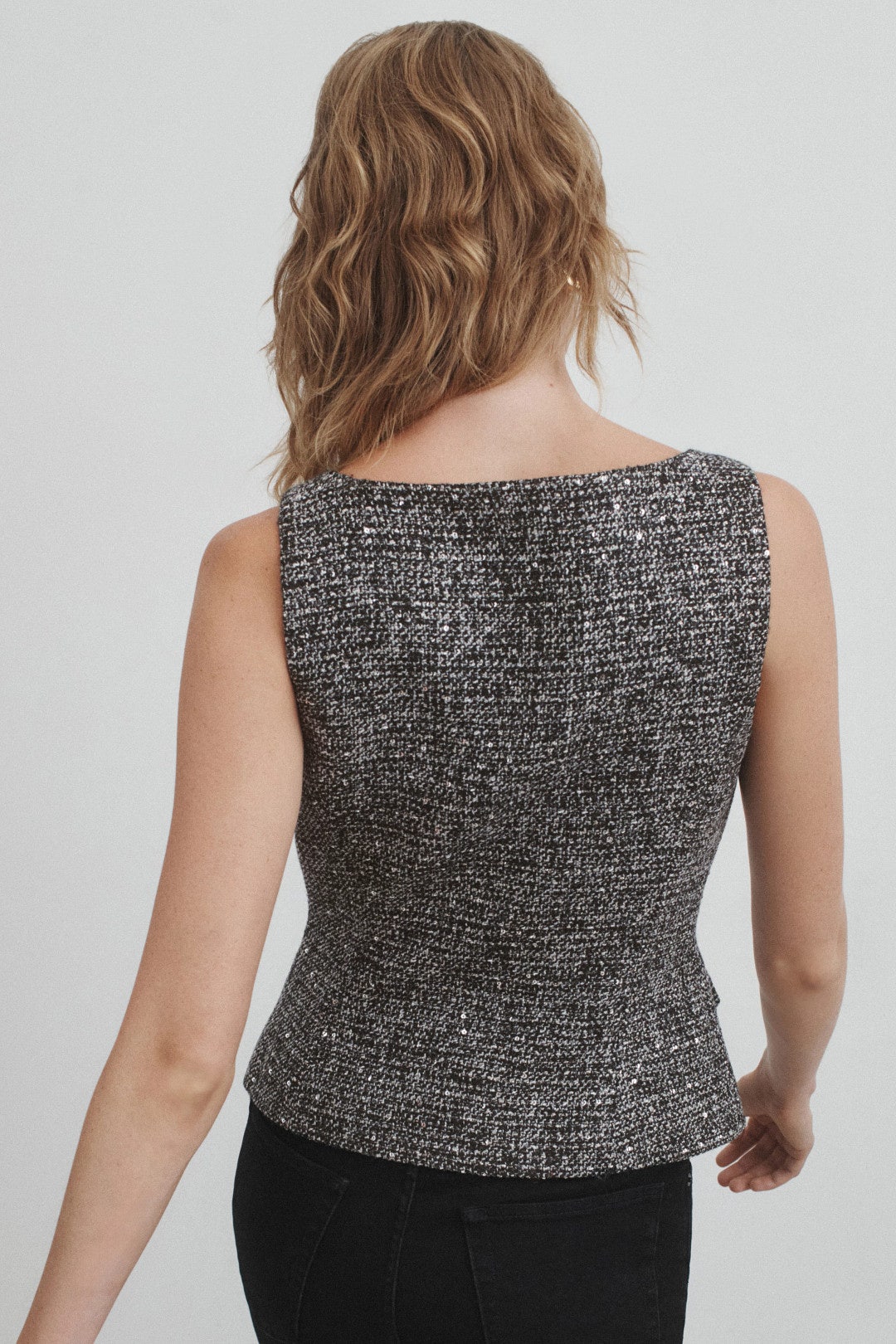 Button Front Scoop Neck Top by Toccin 2