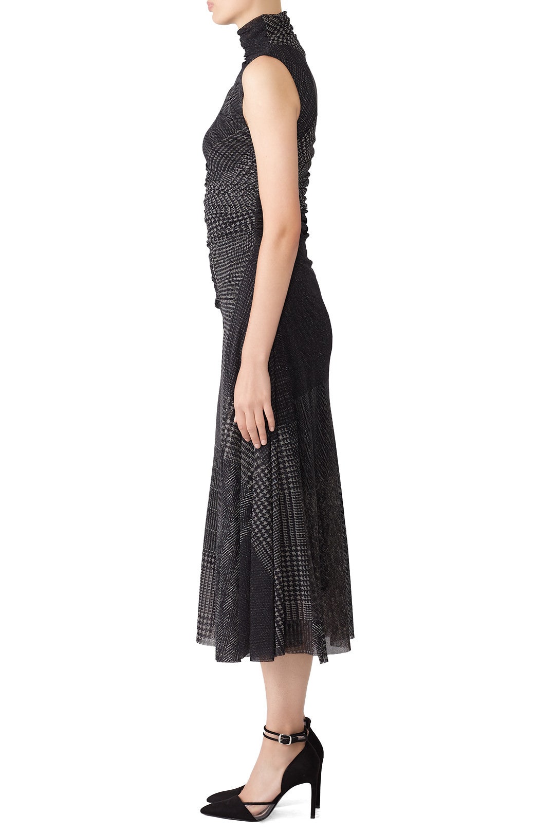 Grey Weave Printed Dress by Fuzzi 1