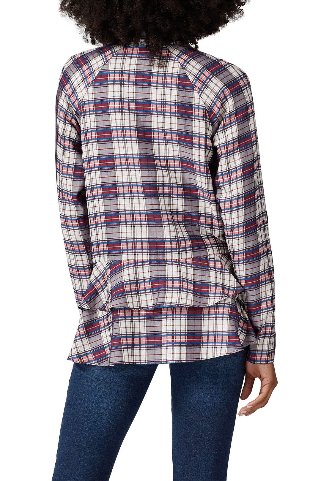 Plaid Downtown Ruffle Blouse by Nicole Miller 2