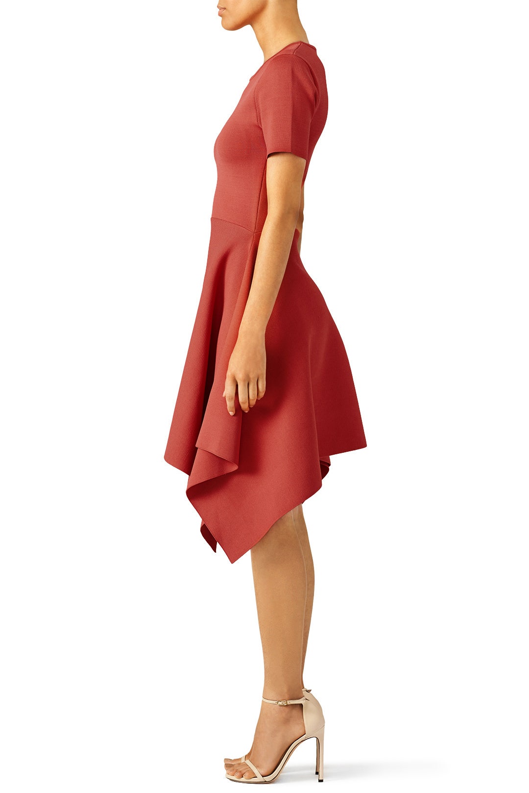 Rust Asymmetrical Knit Dress by TY-LR 2