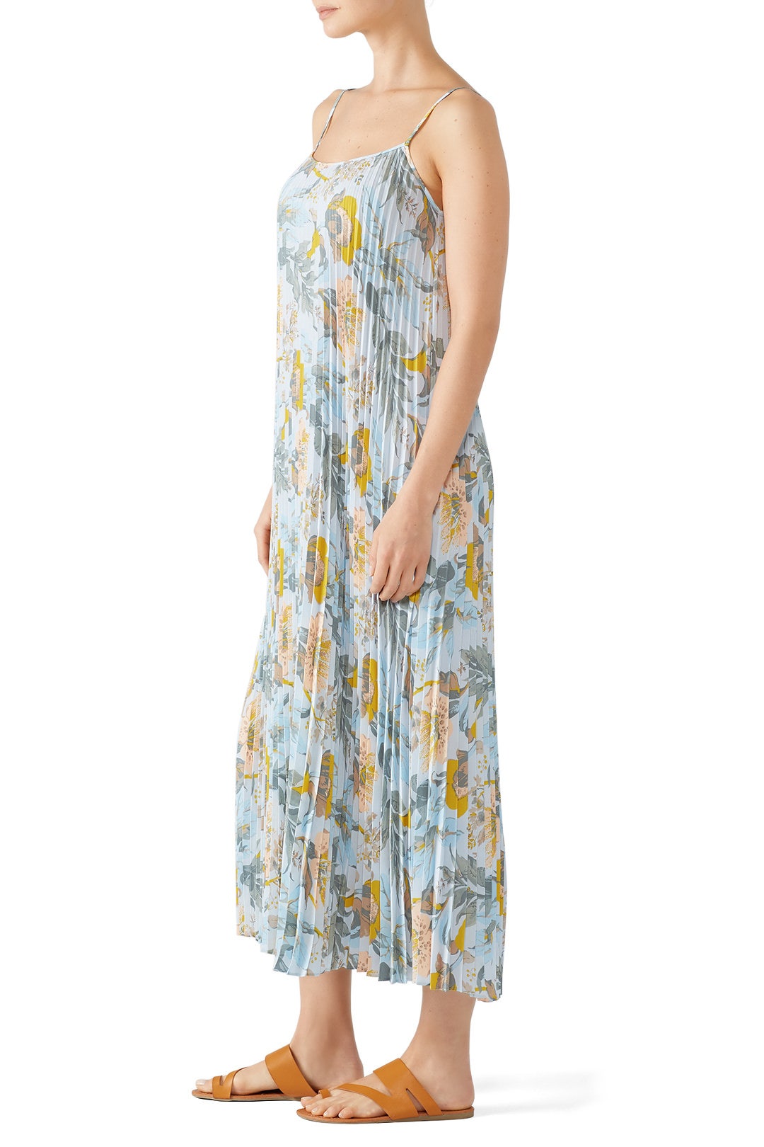 Marine Garden Pleated Cami Dress by VINCE. 2