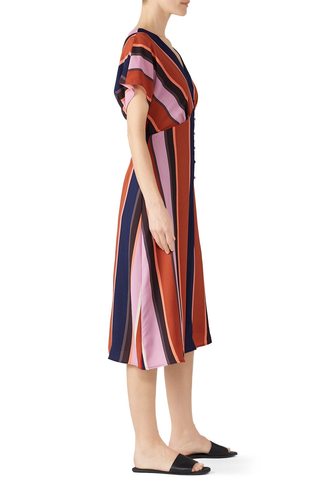 Multi Stripe Button Front Dress by Louna 1