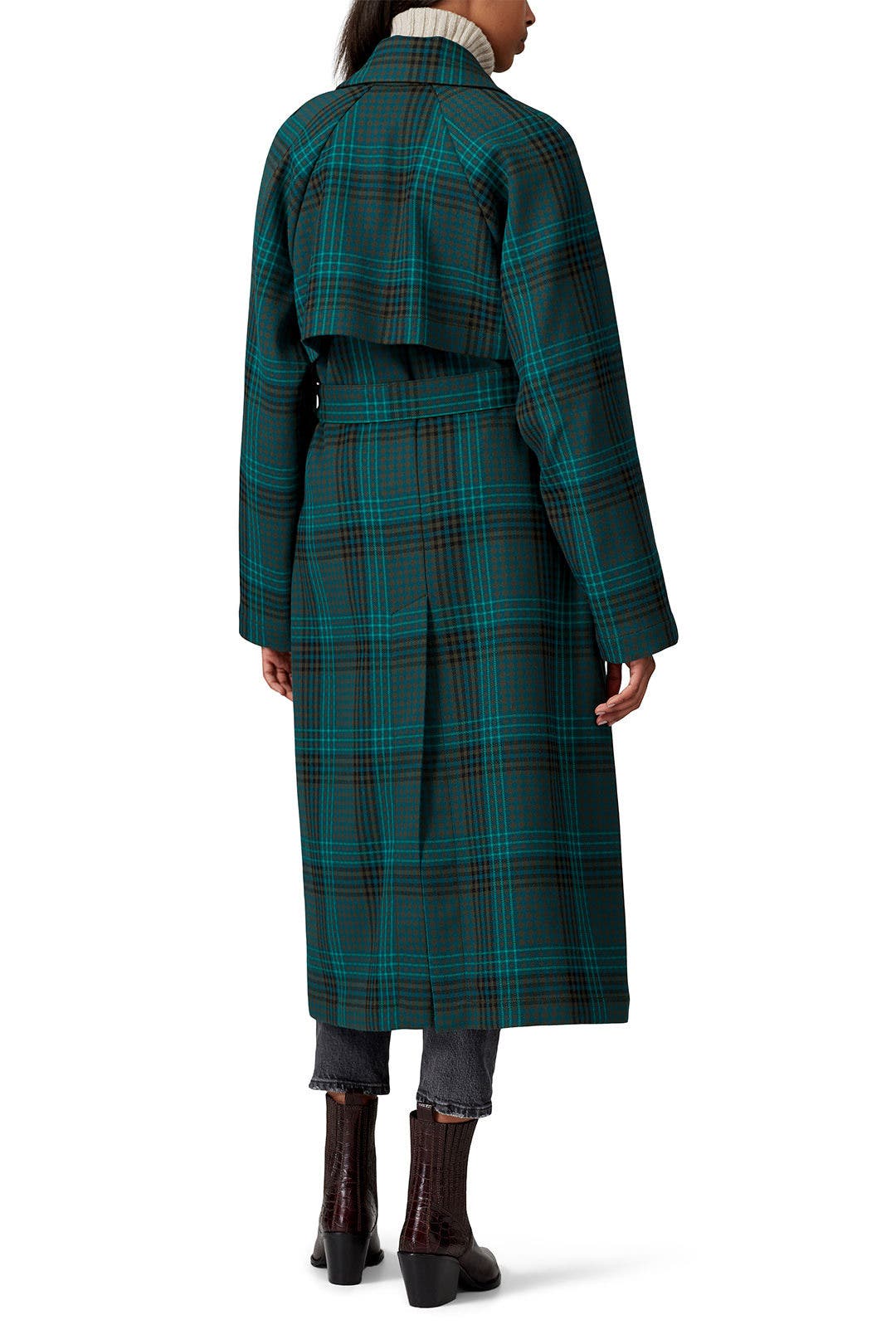 Multi Green Plaid Coat by See by Chloé | Rent the Runway